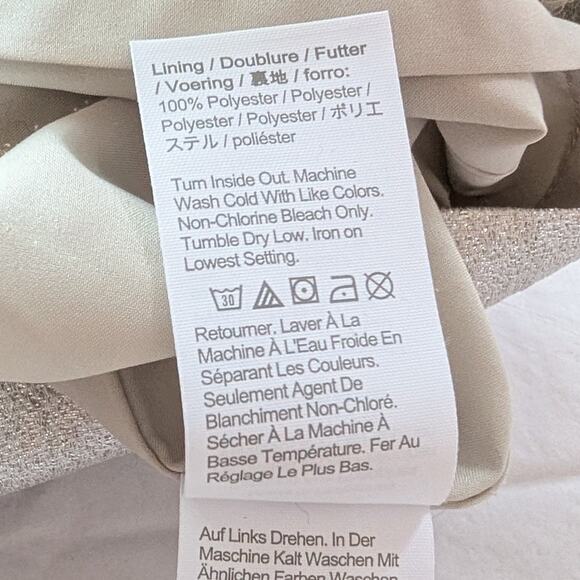 J.Crew Collection Button-front Mini Skirt  in Metallic Silver Lamé, size 00 - Picture 7 of 7